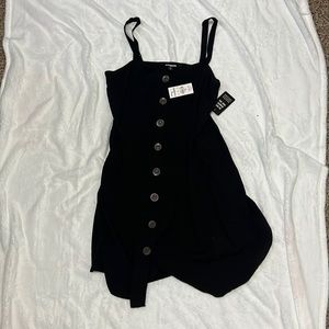 Black dress with button front